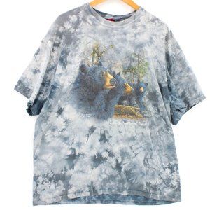 Vintage Polar Graphics Shirt Mens Gray Tie Dye Bears Yosemite Graphic XL USA